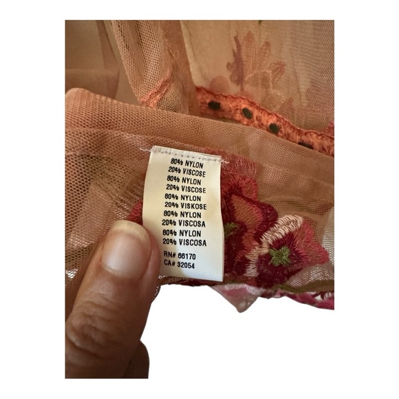 ANTHROPOLOGIE | NWT $198 Bl-nk London Pink Tulle Embroidered Floral Kimono, OS - Picture 10 of 14